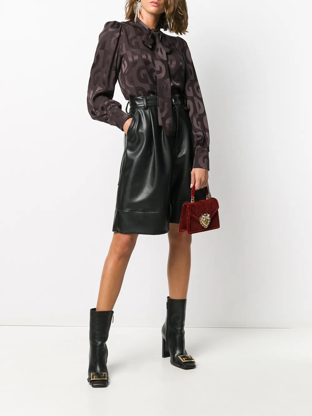 фото Dolce & gabbana бархатная мини-сумка devotion