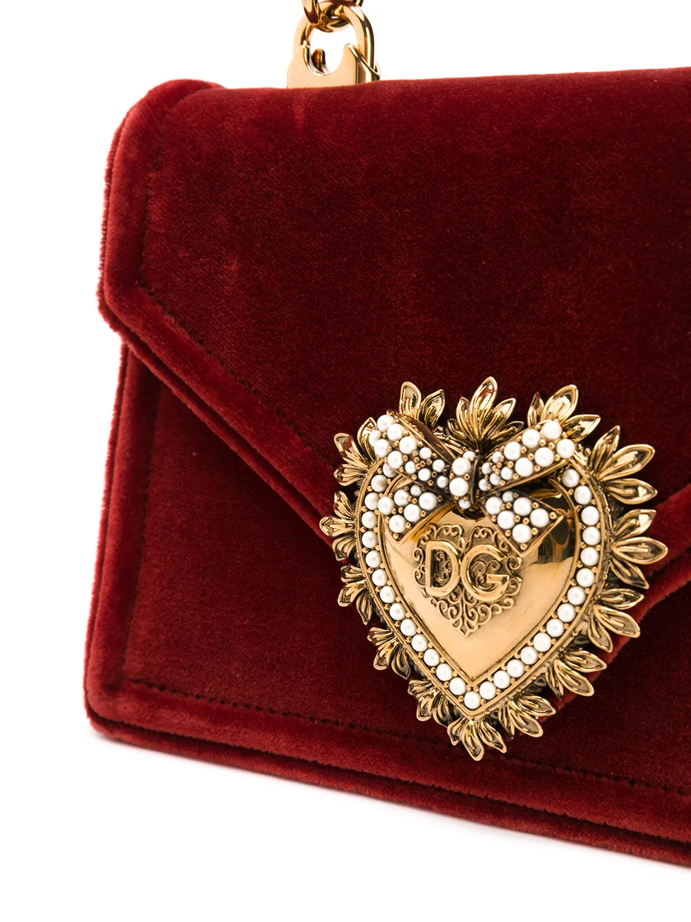 фото Dolce & gabbana бархатная мини-сумка devotion