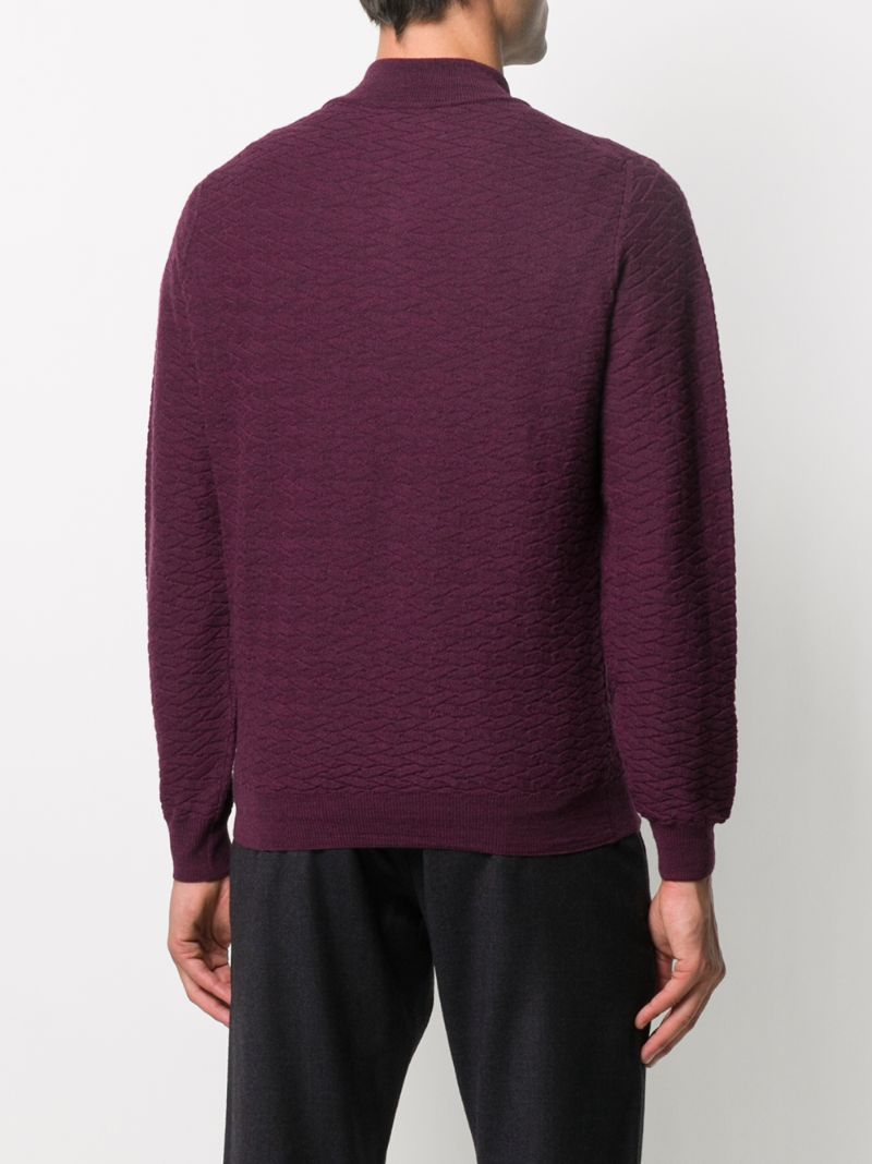 Shop Canali Long-sleeve Knitted Sweatshirt In Red