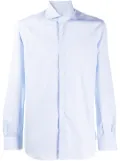 Mazzarelli micro check button-up shirt - Blue