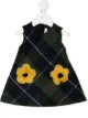 Image 1 of Il Gufo embroidered floral checked dress