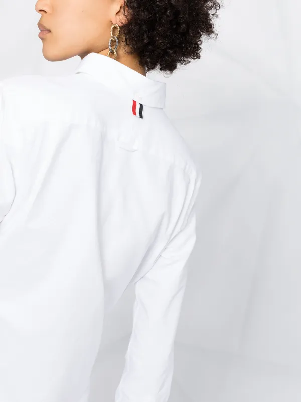 Thom Browne knee-length shirt Dress - White