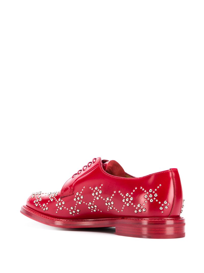 Shop Comme Des Garçons Studded Oxford Shoes In Red