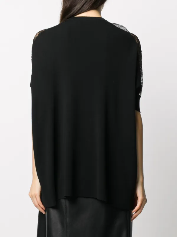 Valentino Garavani レースパネル ニットトップ | ブラック | FARFETCH JP