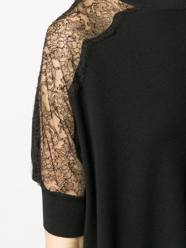 Valentino Garavani レースパネル ニットトップ | ブラック | FARFETCH JP