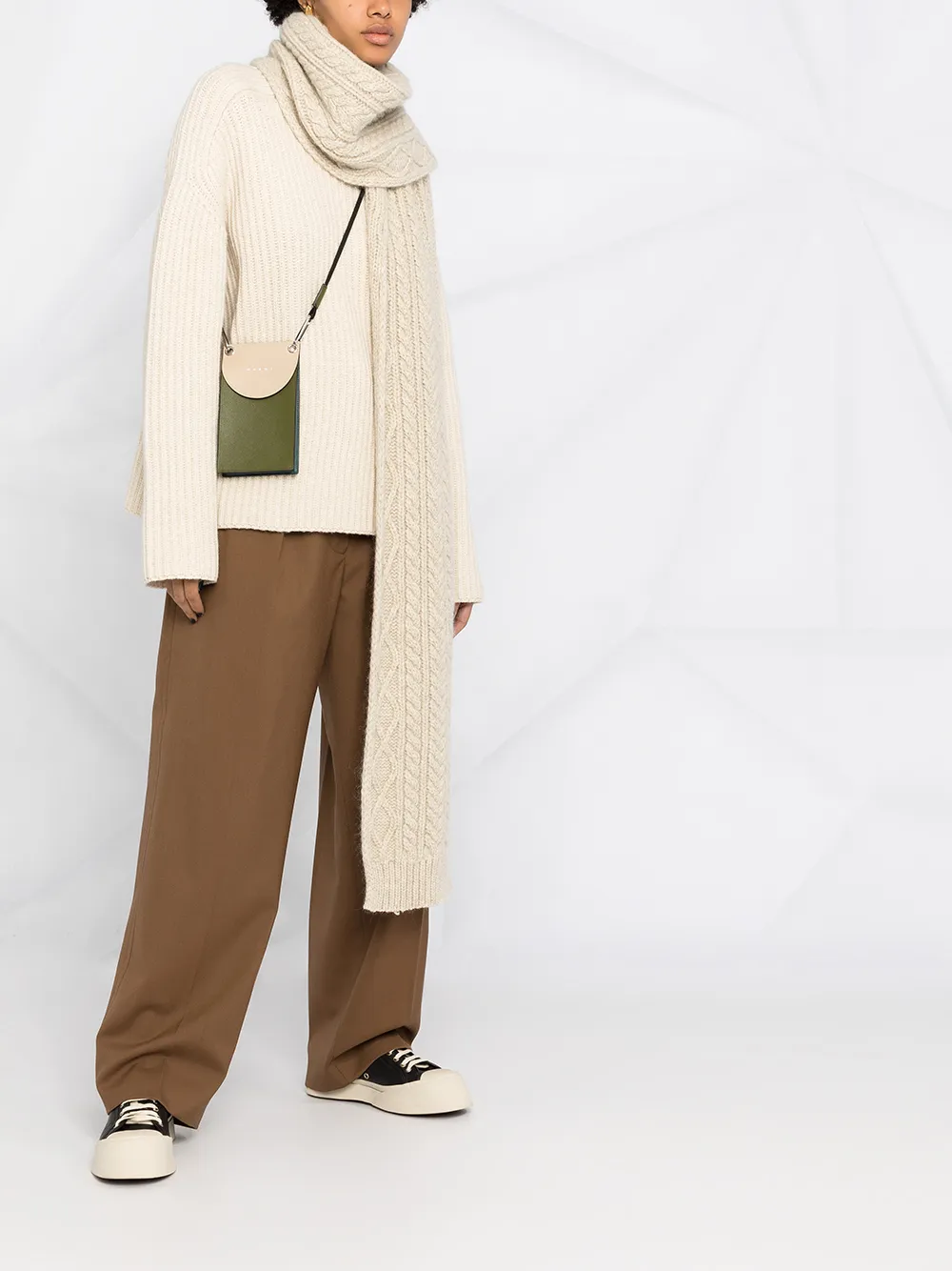 Marni Pantalon met wijde pijpen - Bruin