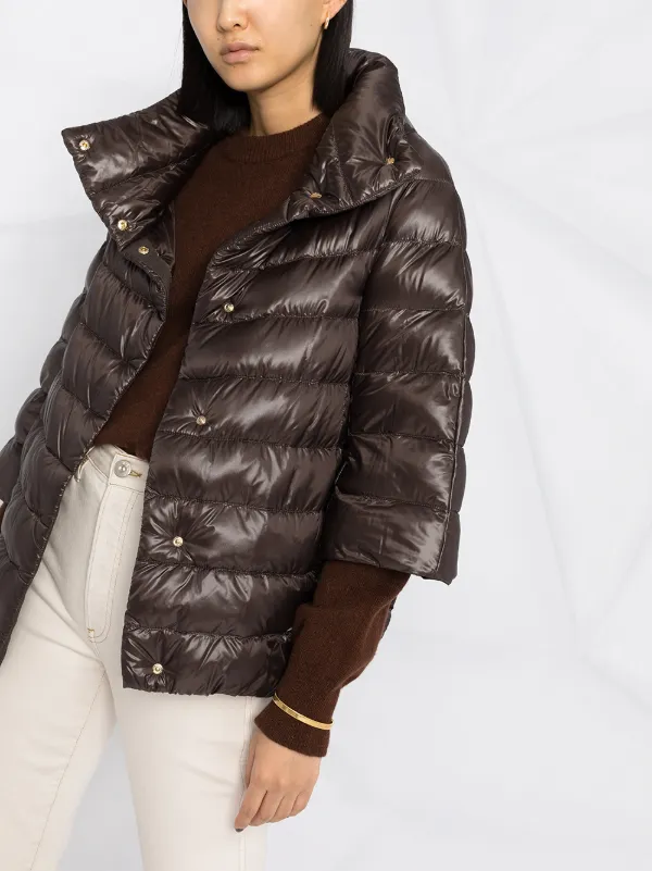 Herno Aminta high-neck Quilted Jacket | Brown | FARFETCH IN