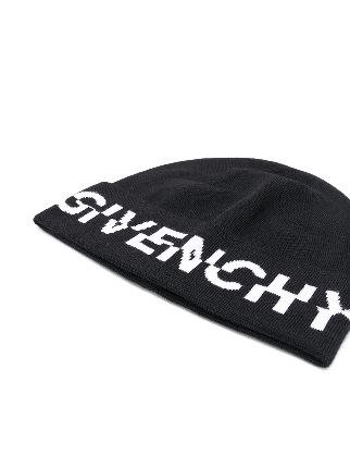 fragmented logo-knit beanie展示图