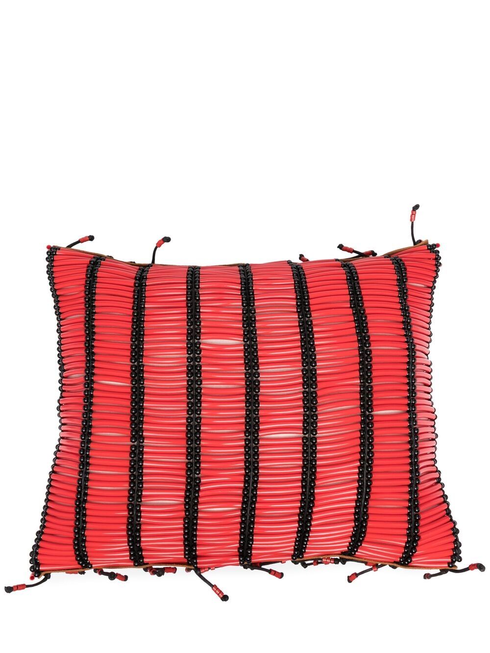 фото Marni market полосатая подушка с бусинами