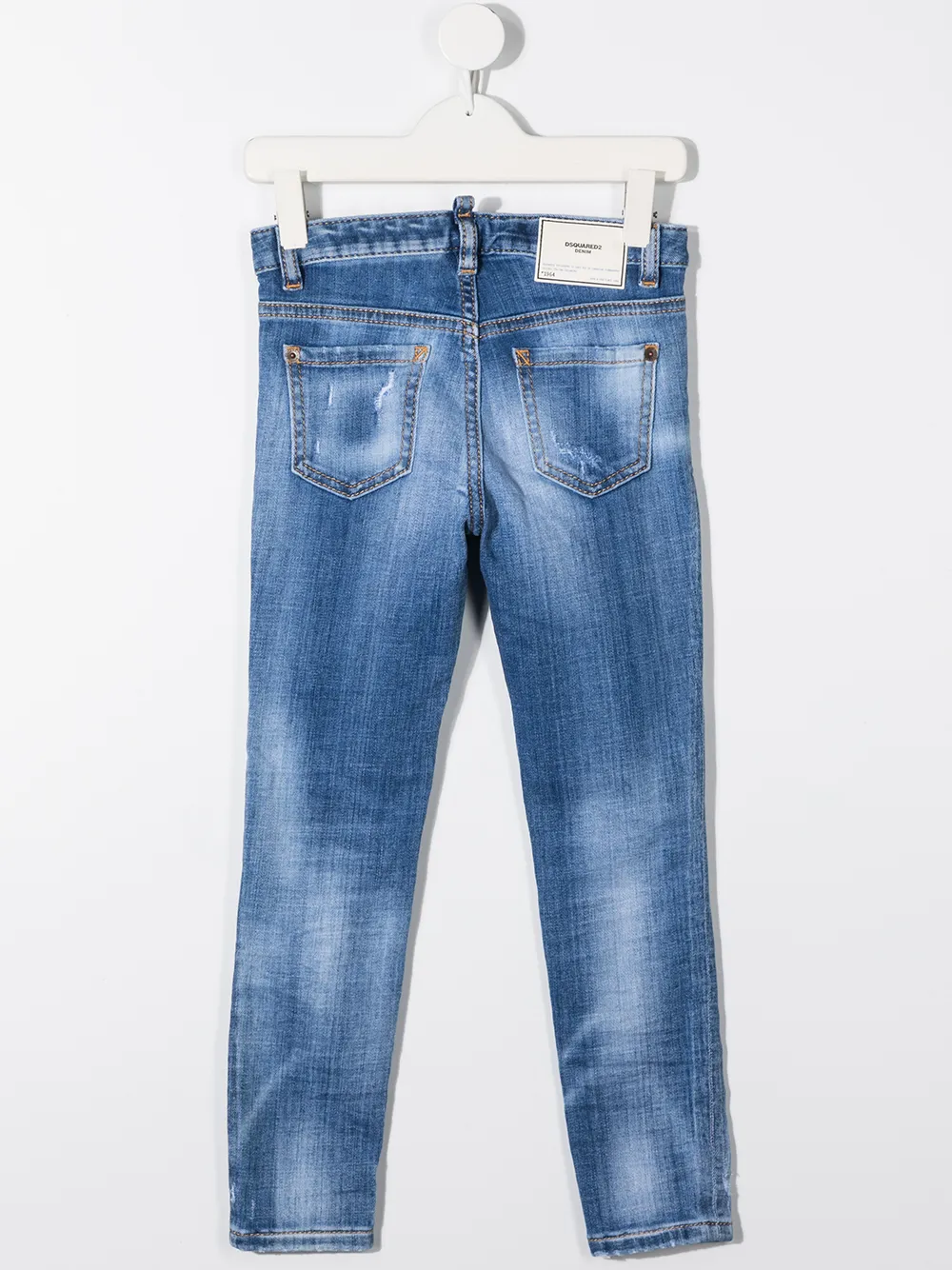 Dsquared2 Kids Jeans met contrasterend stiksel - Blauw