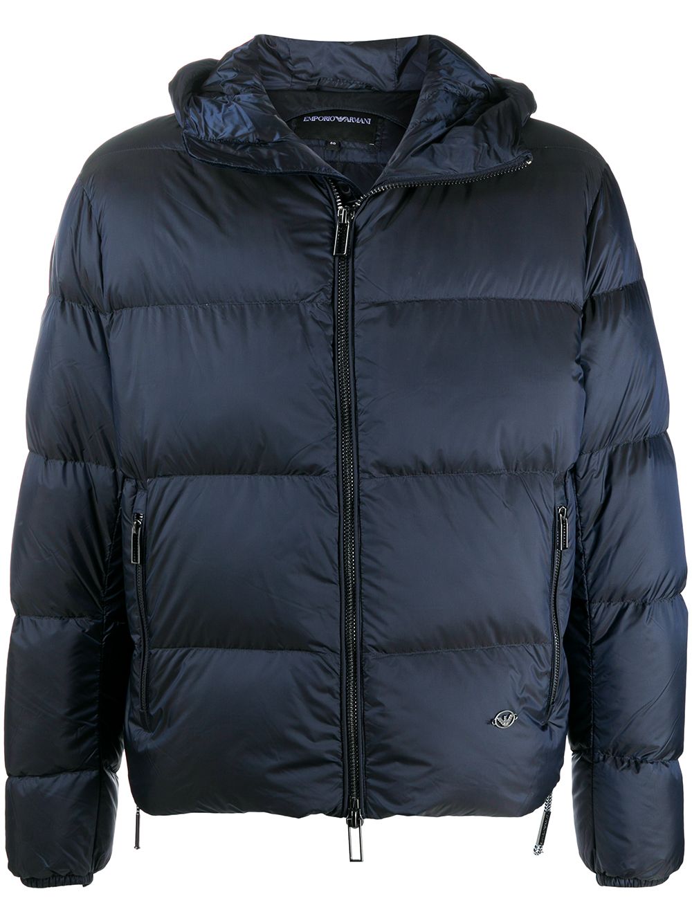 Emporio Armani Logo Plaque Down Jacket In Black