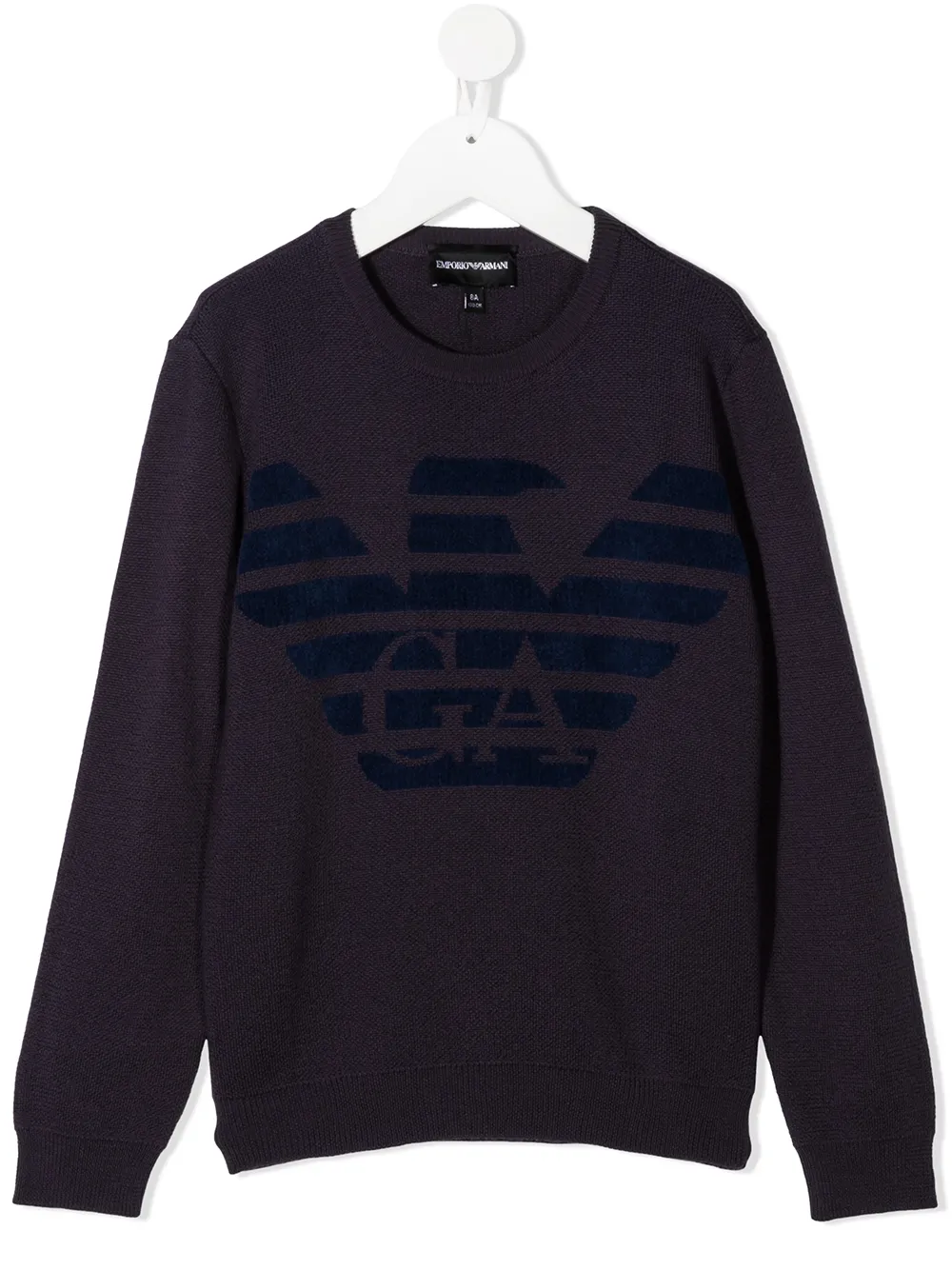 Emporio Armani Kids logo print jumper | Purple | Image 1