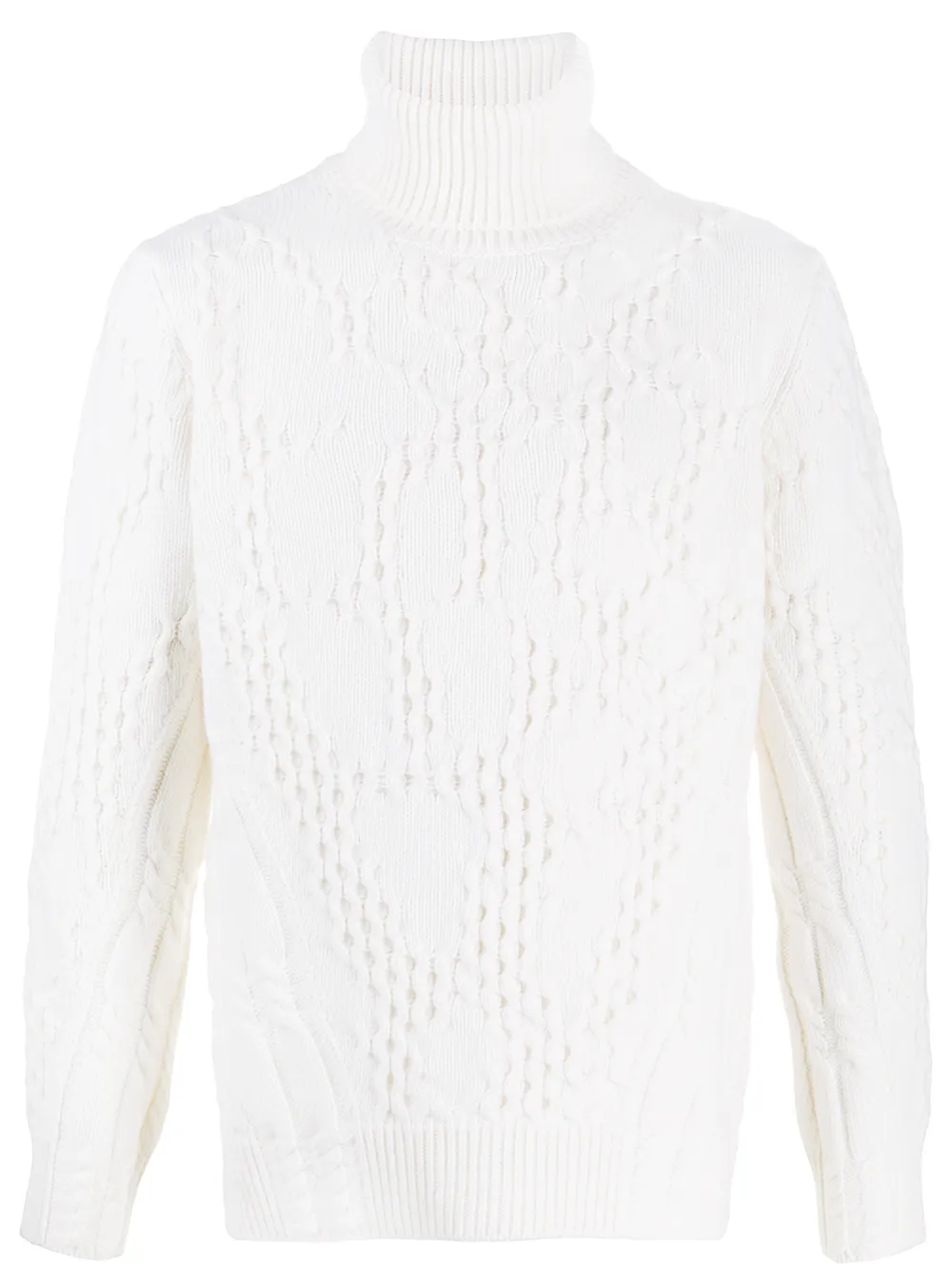 Image 1 of DONDUP roll-neck cable knit jumper