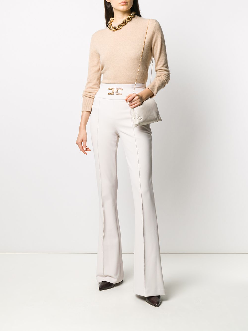 фото Elisabetta franchi high waist flared leg trousers