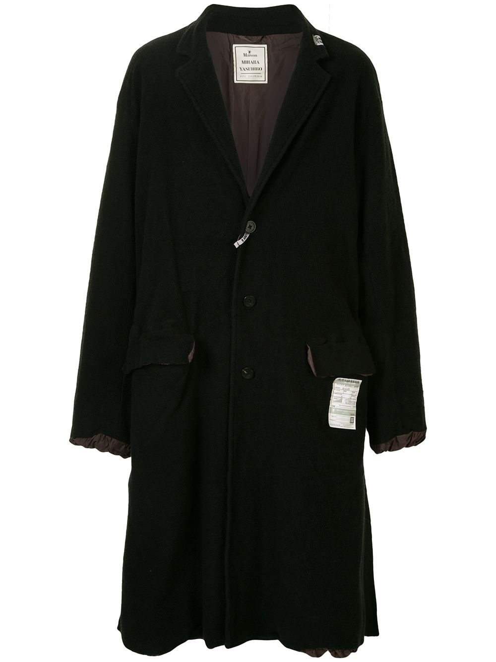 фото Maison mihara yasuhiro удлиненное пальто с приспущенными плечами