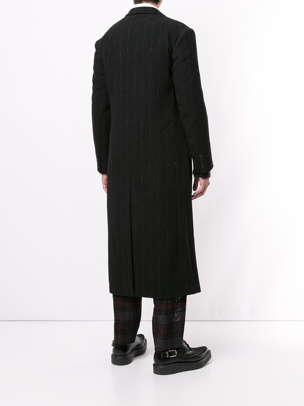 фото Yohji yamamoto однобортное пальто в тонкую полоску