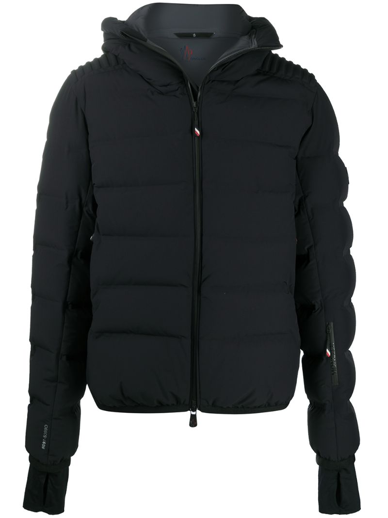 Moncler Quilted Short Hooded Jacket In Black