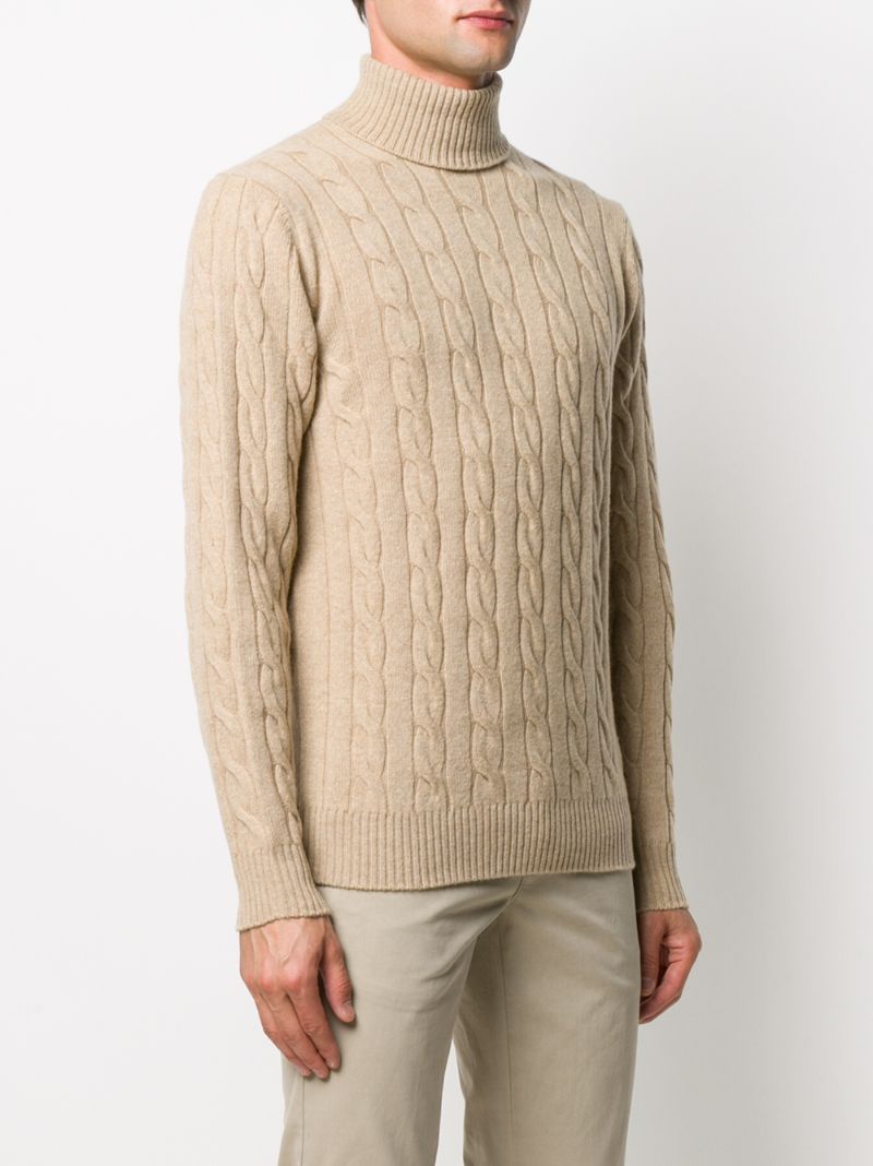 Shop Borrelli Cable-knit Merino Jumper In Neutrals