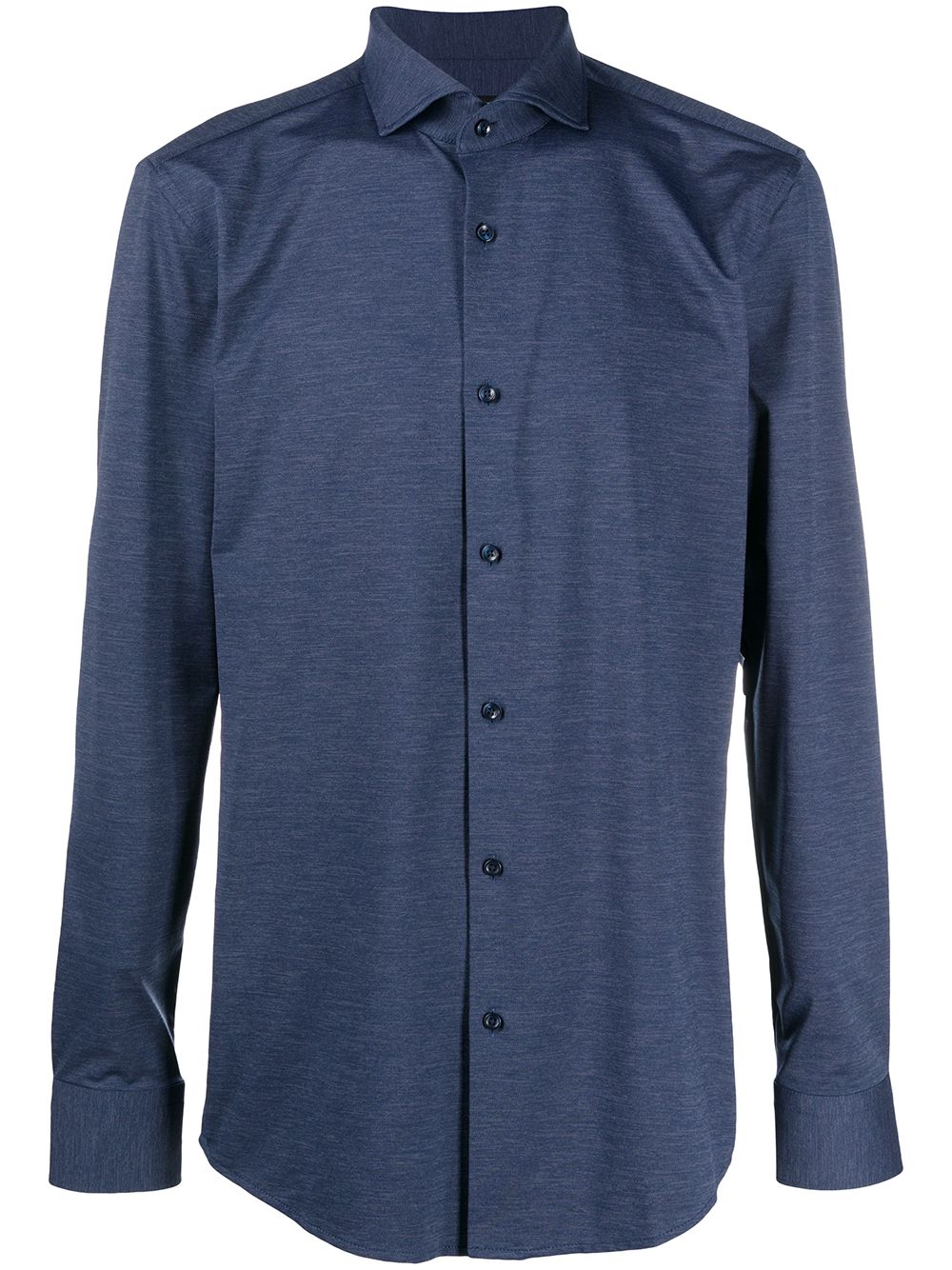 Shop Hugo Boss Fitted Plain Shirt In Blue