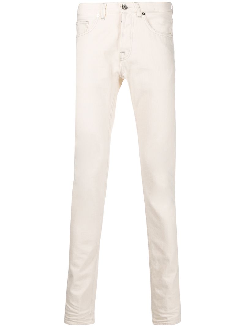 Shop Eleventy Straight-leg Trousers In White