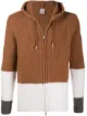 Image 1 of Eleventy colour-block zip-through hooded sweater