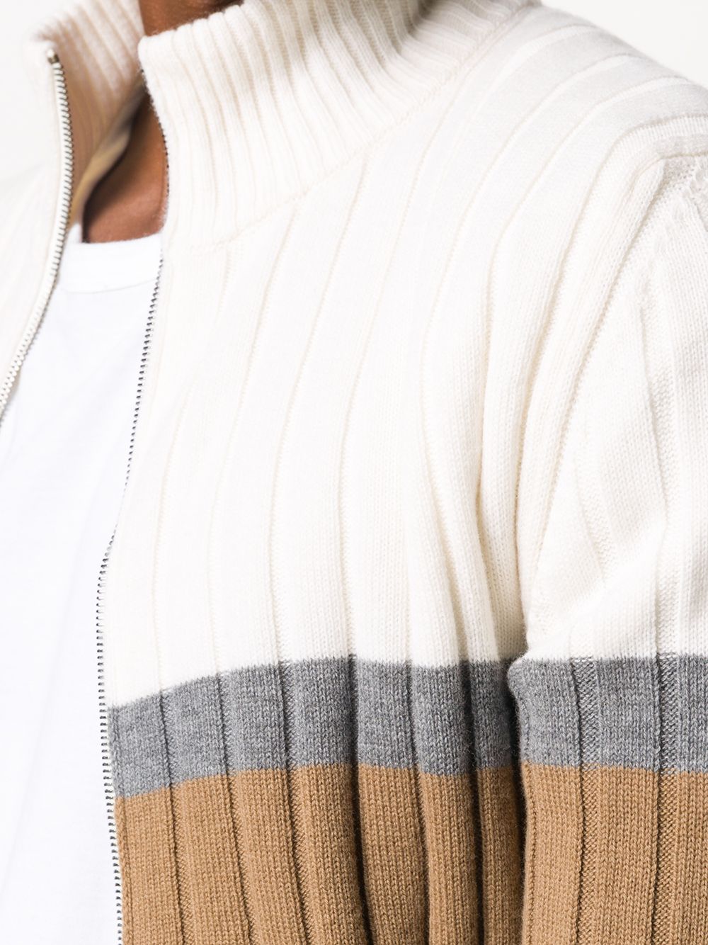 фото Eleventy ribbed knit zip-up jumper