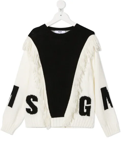 Msgm Kids 프린지 컬러 블록 스웨터 할인 l 세일로 만나보는 파페치 해외 브랜드 컬렉션 ✈ 관부가세 포함 금액, 무료 반품 Msgm Kids... 