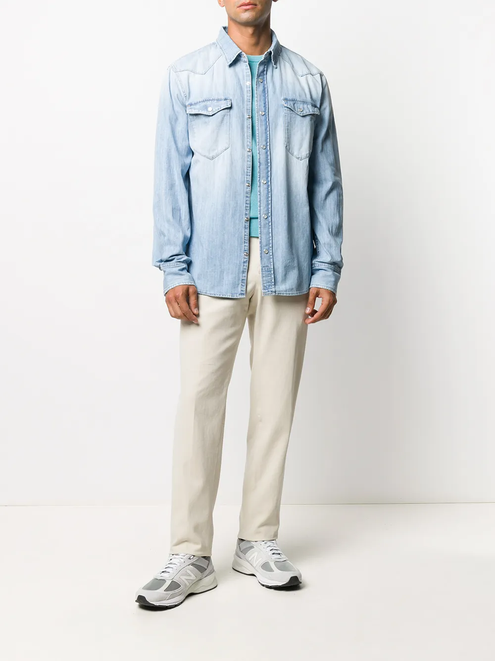 Malo Trui met ronde hals - Blauw