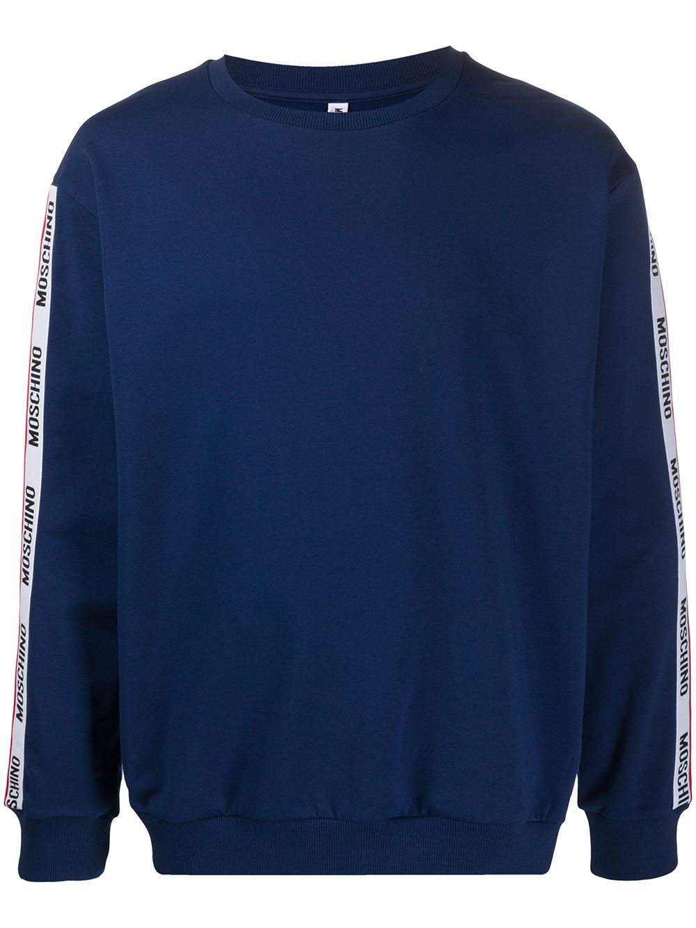 Moschino Logo-stripe Sweatshirt In Blau