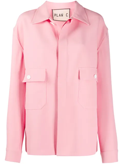 Plan C oversized shirt jacket