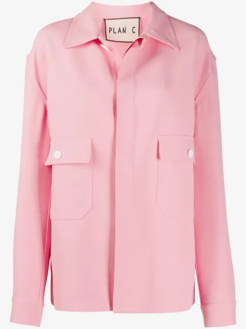 Plan C oversized shirt jacket