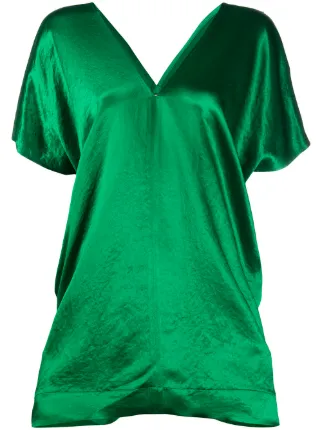 Shop Plan C oversized satin blouse with 