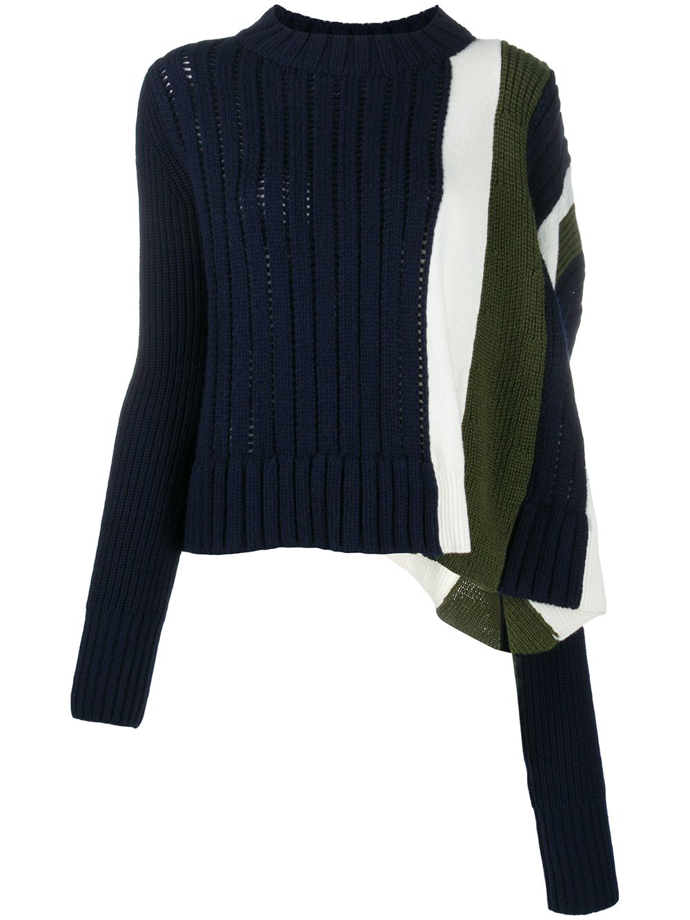 Sacai Mismatch Stripe Jumper In Blue