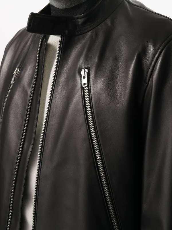 Maison Margiela Mock Neck Leather Jacket - Farfetch