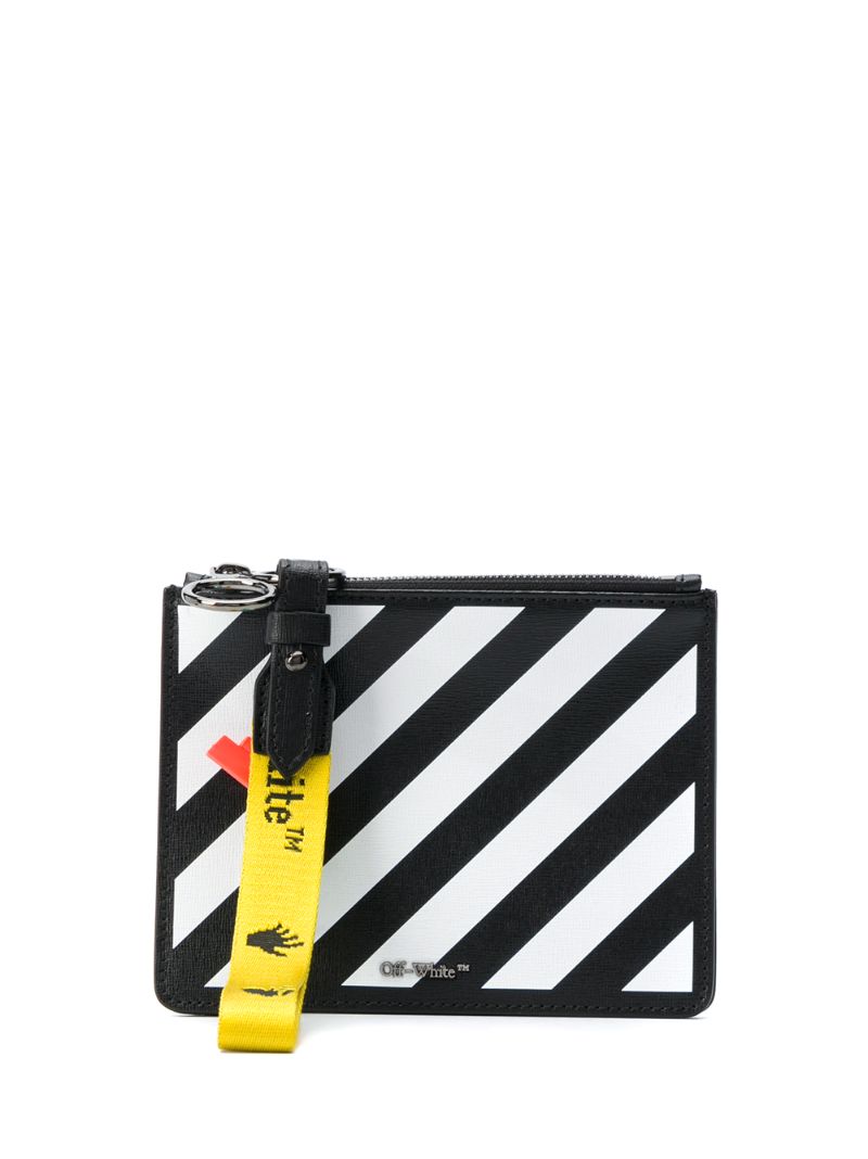 Off-white Baby Diagonal-stripe Leather Shoulder Bag In Black White | ModeSens