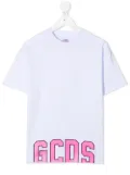 Gcds Kids varsity logo hem T-shirt - White