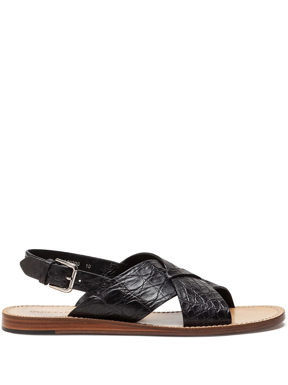 Shop Dolce & Gabbana Crossover-strap Leather Sandals In Black