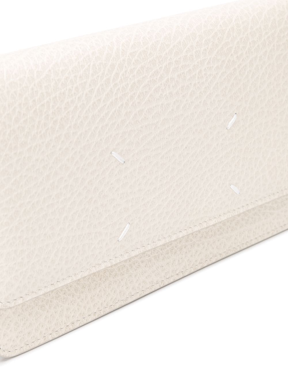 Shop Maison Margiela Four-stitch Leather Wallet-on-chain In White