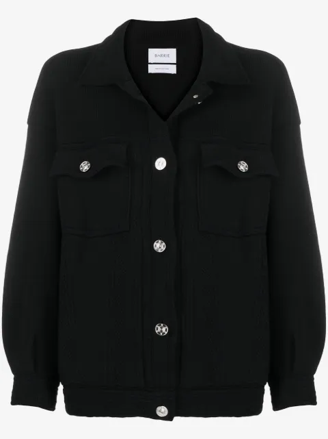 Barrie contrast-stitching denim-effect jacket