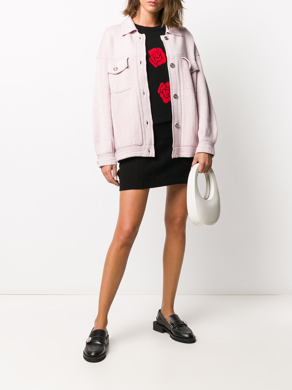 Shop Barrie Button-up Knitted Jacket In Pink