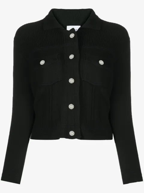 Barrie contrast-stitch knitted jacket