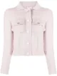 Image 1 of Barrie ribbed panel knitted jacket