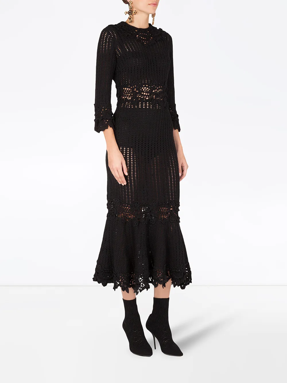 Dolce & Gabbana Macramé jurk Zwart