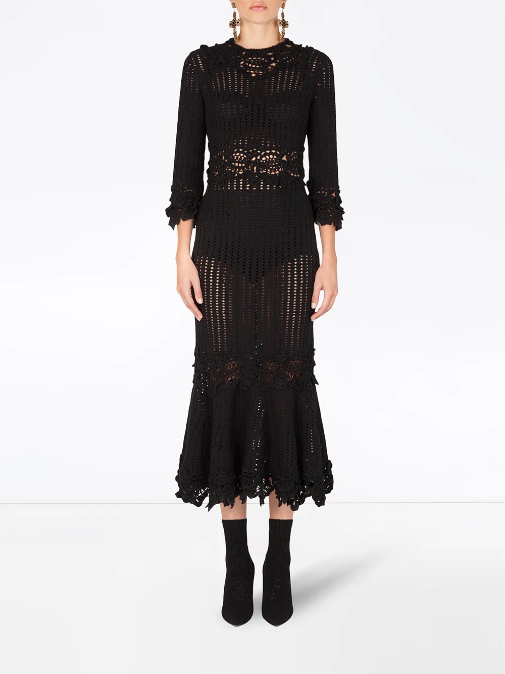 Dolce & Gabbana Macramé jurk - Zwart