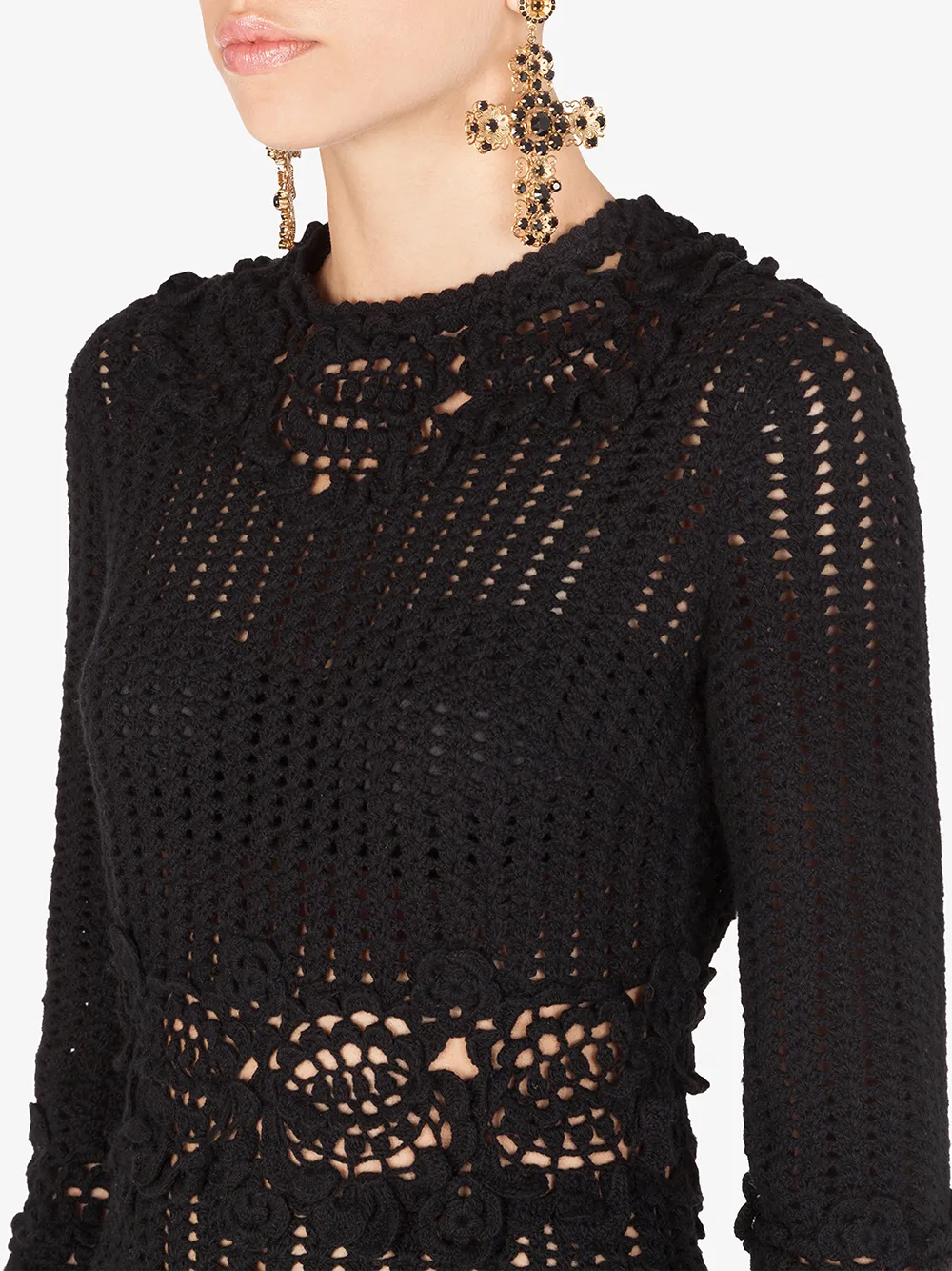 Dolce & Gabbana Macramé jurk Zwart