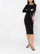 Image 2 of LIU JO button-detail ruched midi dress
