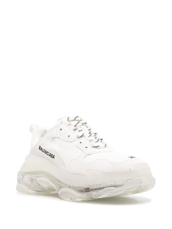 balenciaga white triple s clear sole sneakers