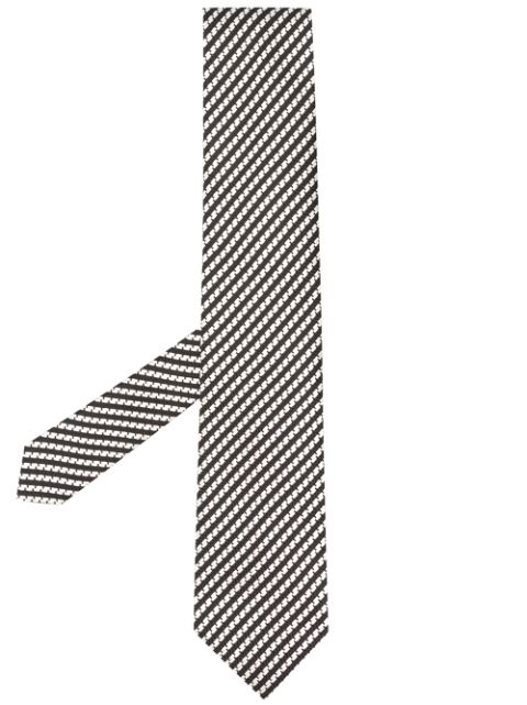 Tom Ford Woven Silk Tie In Black