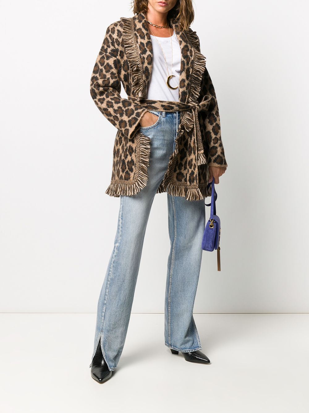 фото Alanui brushed wool leopard cardigan