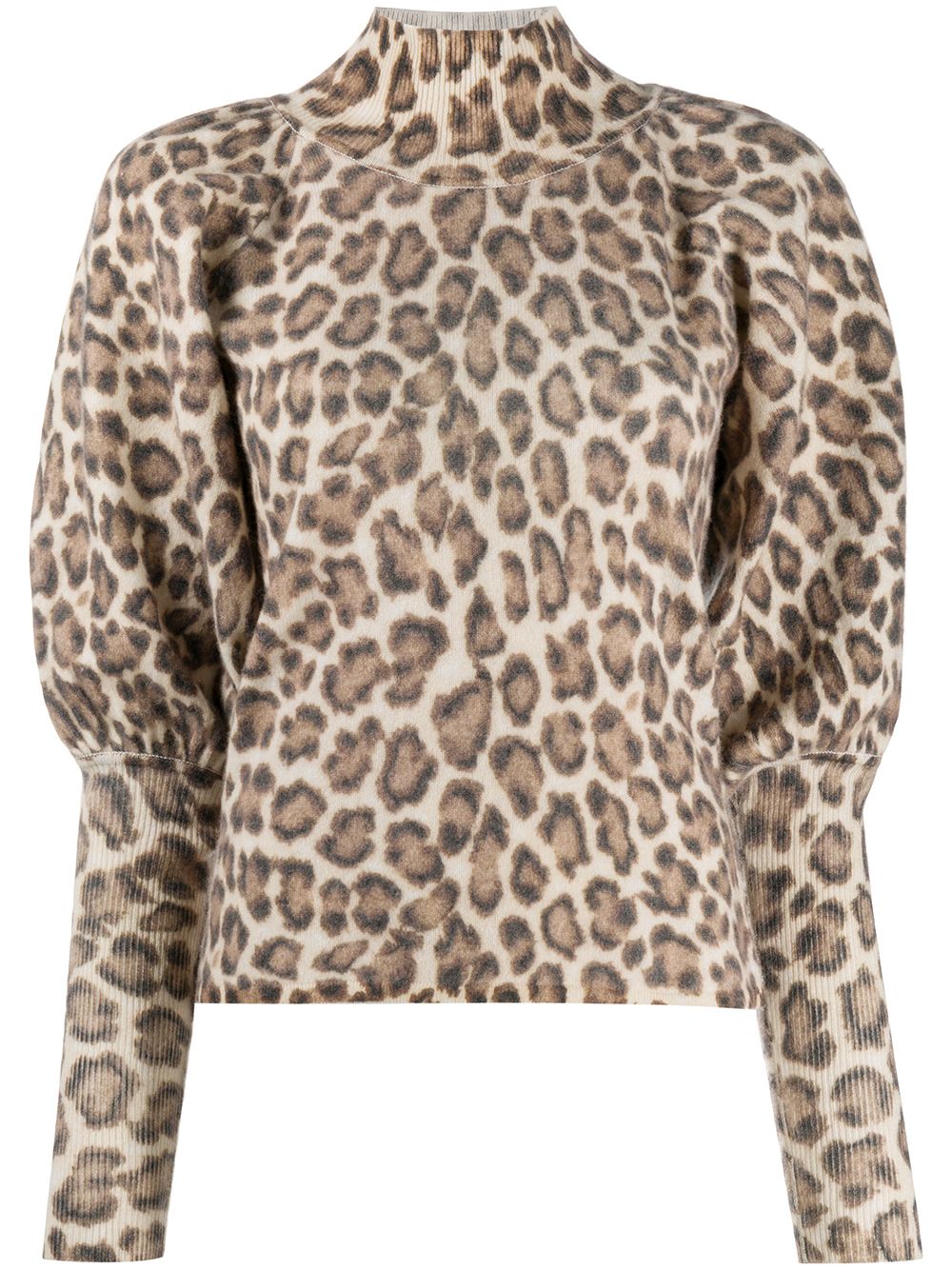 leopard print collar jumper